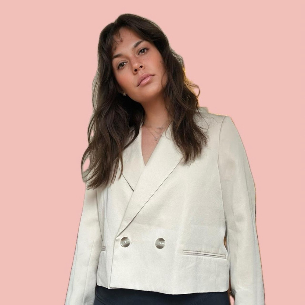 Brand New H&M Cropped Beige Blazer - Conscious Choice Collection